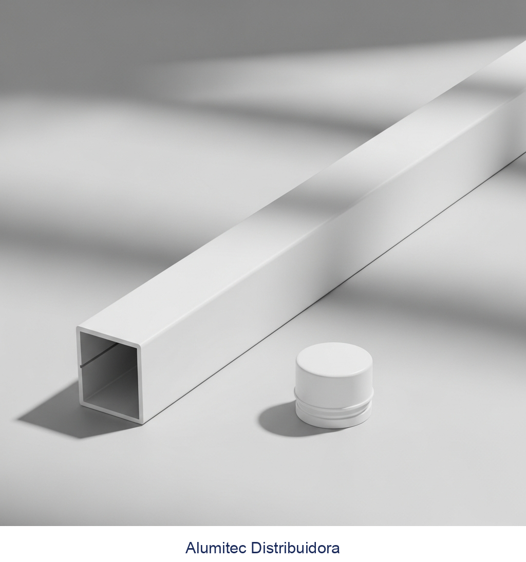 50031681 - TUBO QUAD. 25X50MM BRANCO 3,6M C/ TAMPA