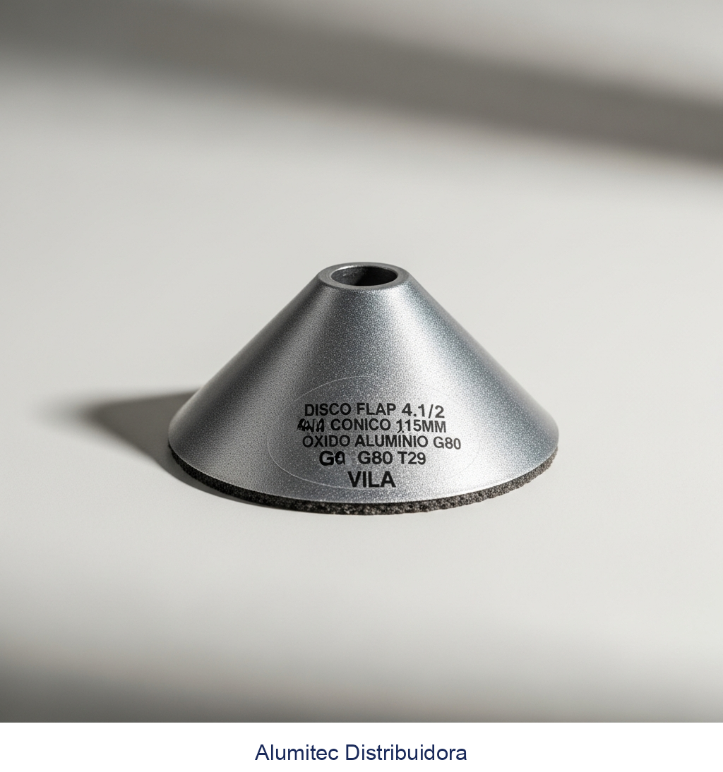 DISCO FLAP CONICO 4.1/2 115MM OXIDO ALUMINIO G80 T29 VILA