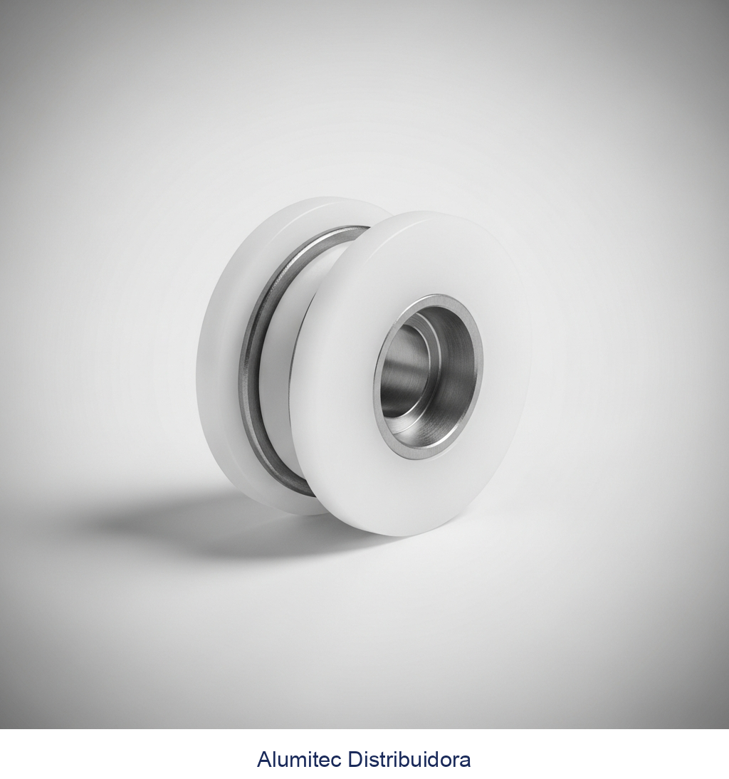 ROLDANA NYLON BRANCA C/ CAV. ALUMÍNIO 38MM